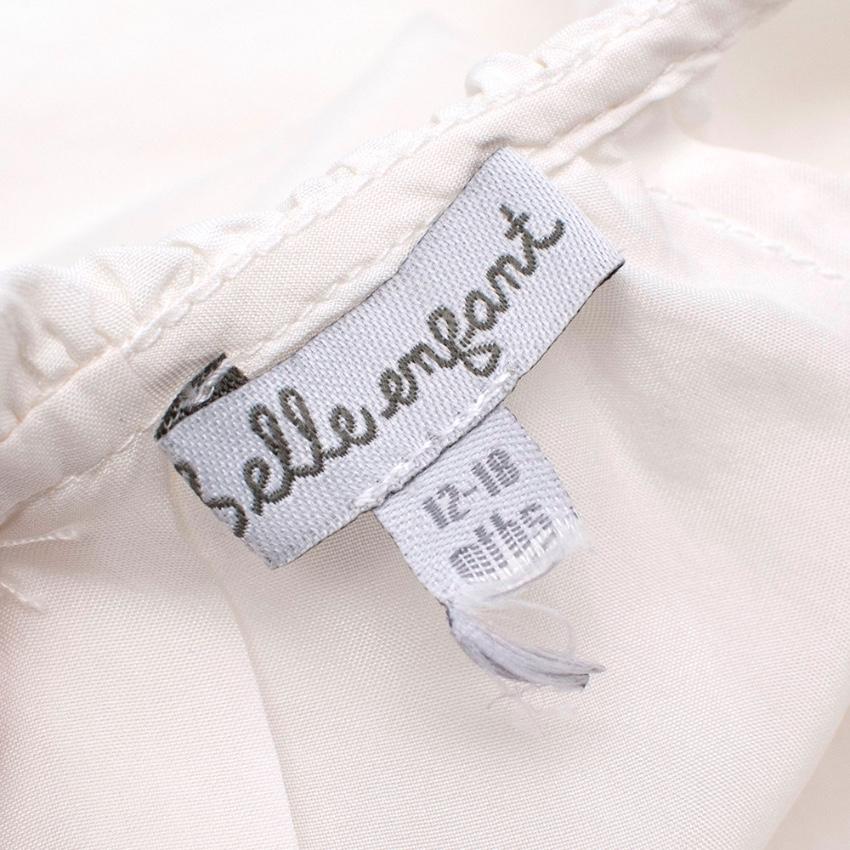 Belle enfant White Silk Long Sleeve Top