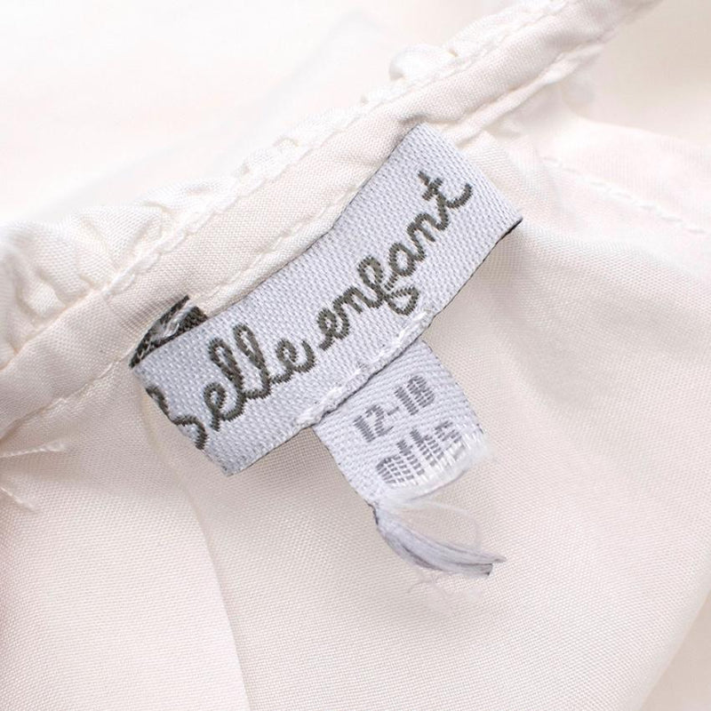 Belle enfant White Silk Long Sleeve Top