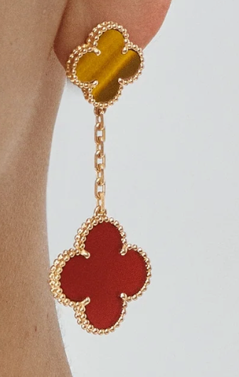Van Cleef & Arpels Magic Alhambra Earrings 2 Motif Carnelian