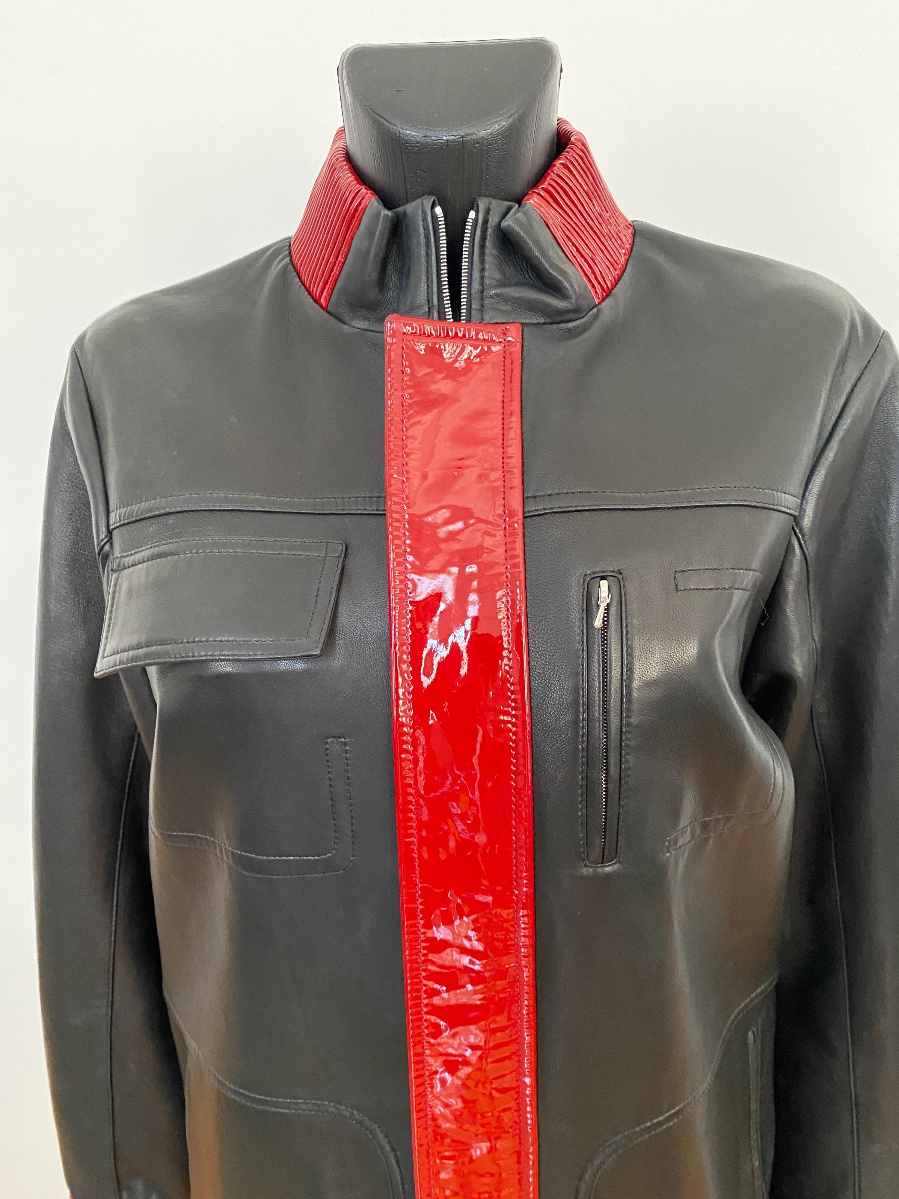 Leather Teddy Jacket With Contrast Trim