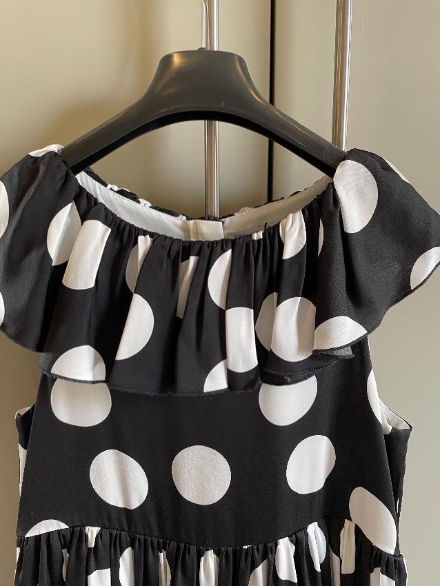 Dolce & Gabbana Kids 12Y Black & White Silk Dress