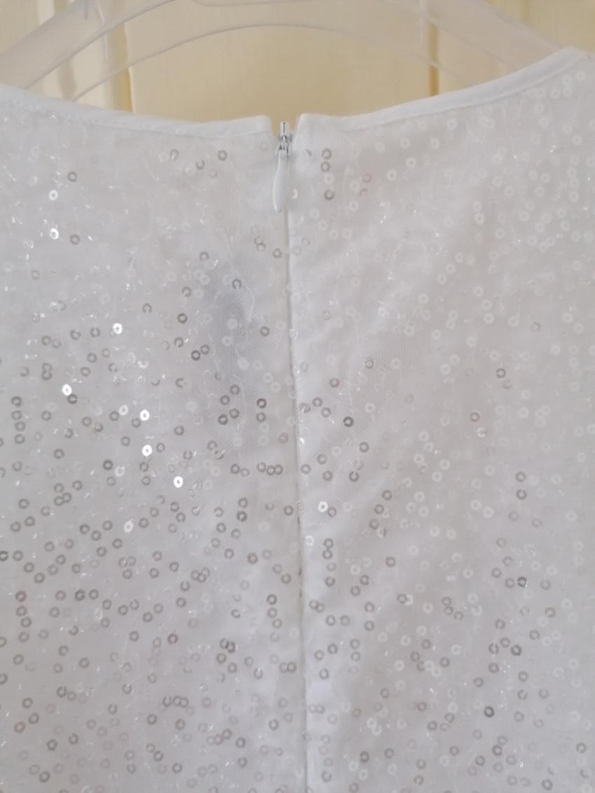 Simonetta White Sequin Embellished Girls 10Y Dress