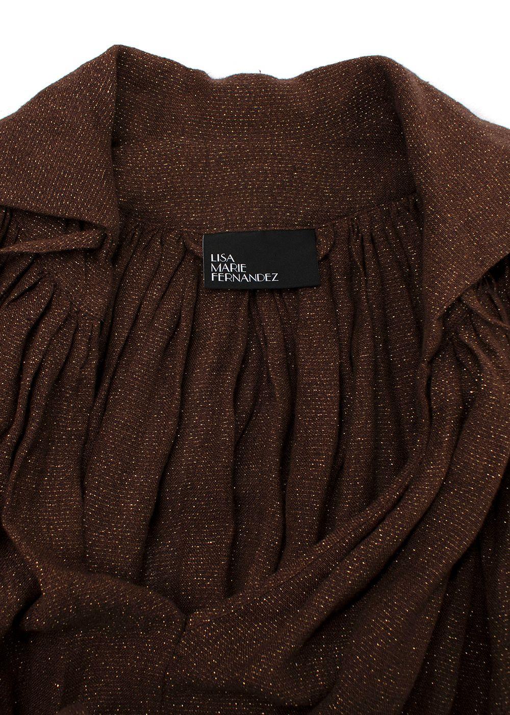 Lisa Marie Fernandez Lurex Linen Brown Dress