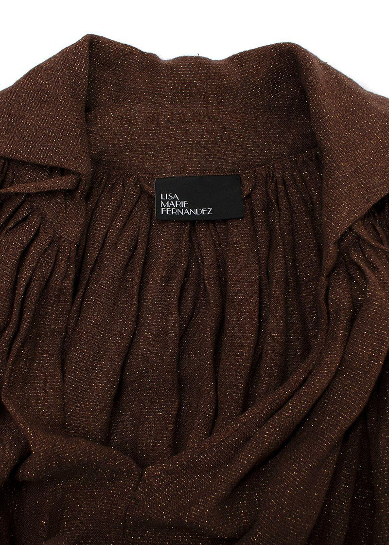 Lisa Marie Fernandez Lurex Linen Brown Dress