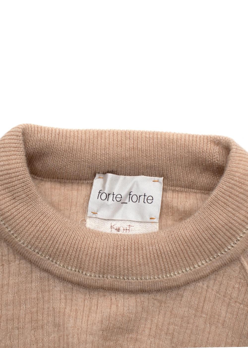 Forte Forte Beige Ribbed Cashmere Top