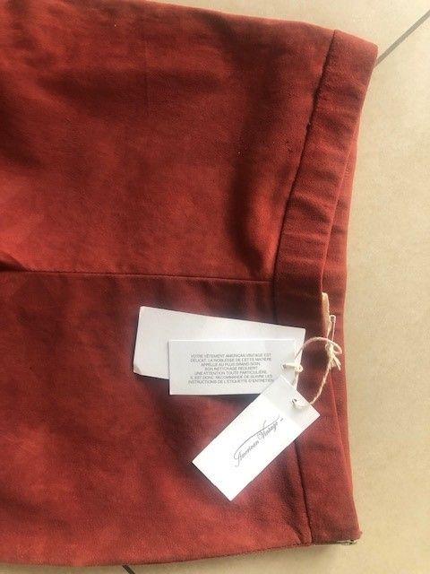 American Vintage Red Stretch Suede Leggings