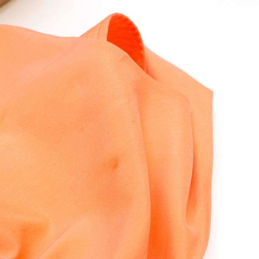 Chloe Neon Orange Silk Top with Cut-out Side Panels
