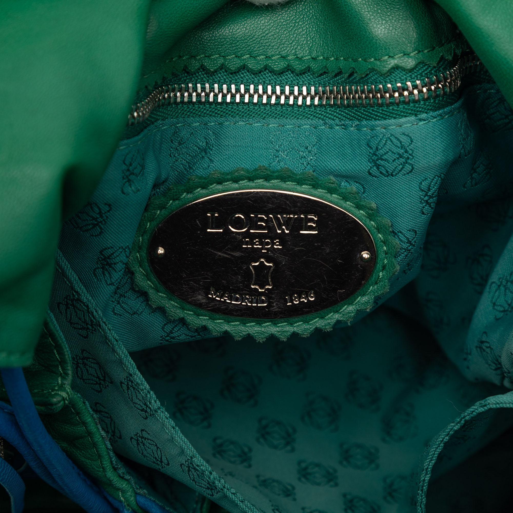 Loewe Green/Blue Bicolor Nappa Flamenco Tassel 30 Crossbody