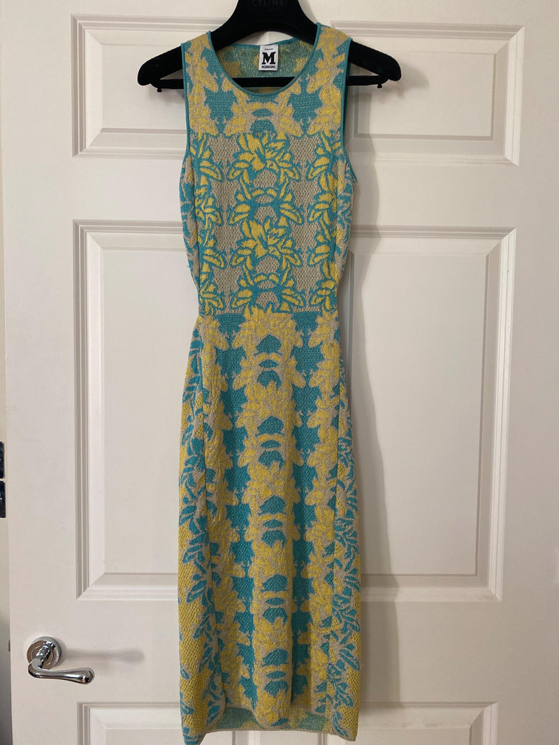 M Missoni Jacquard Knit Cut-out Back Dress