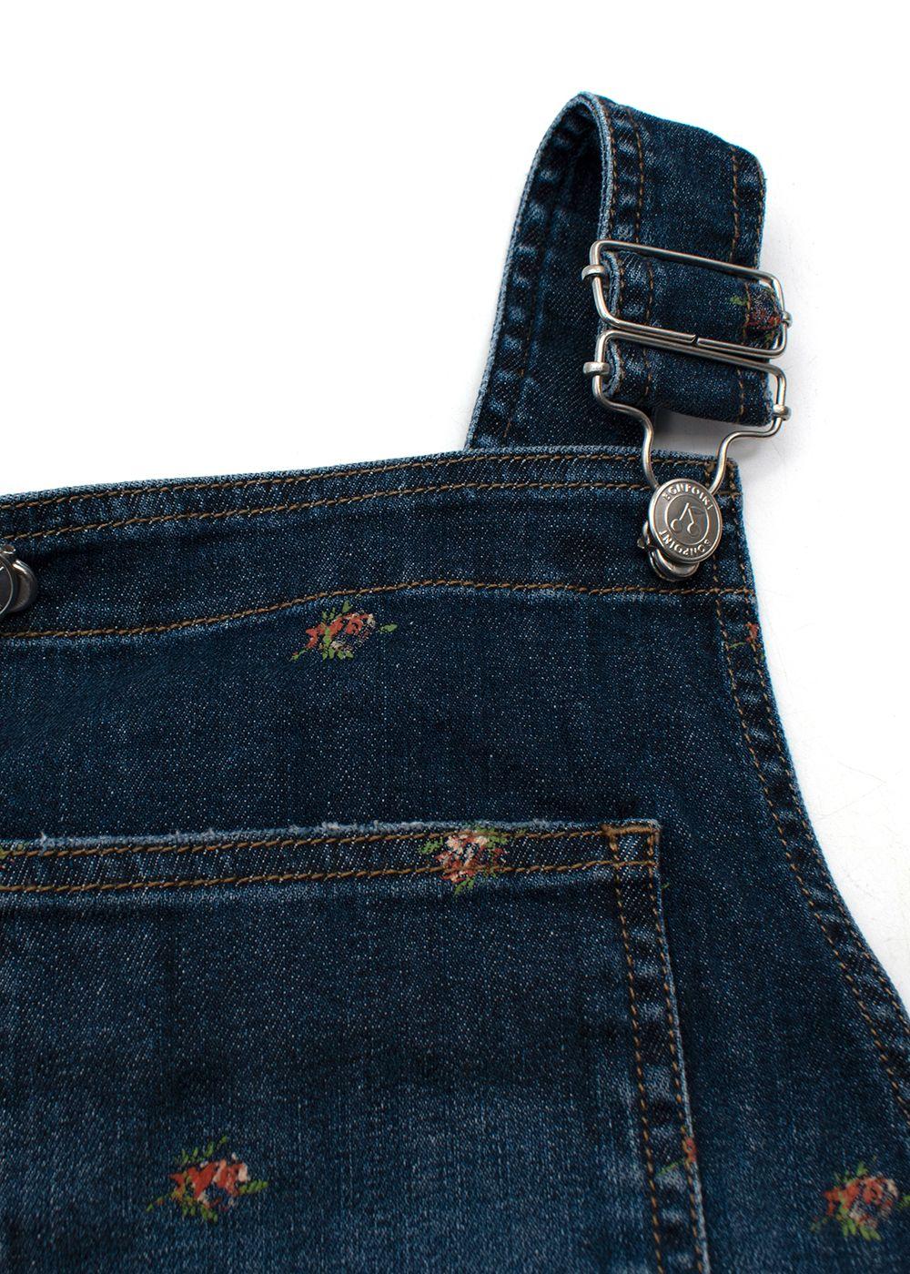 Bonpoint Denim Floral Print Overalls 8 Years
