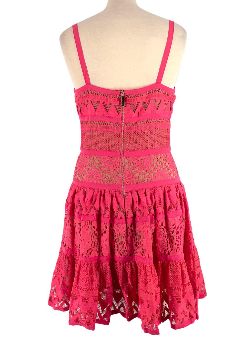 Elie Saab Pink Embroidered Mini Dress