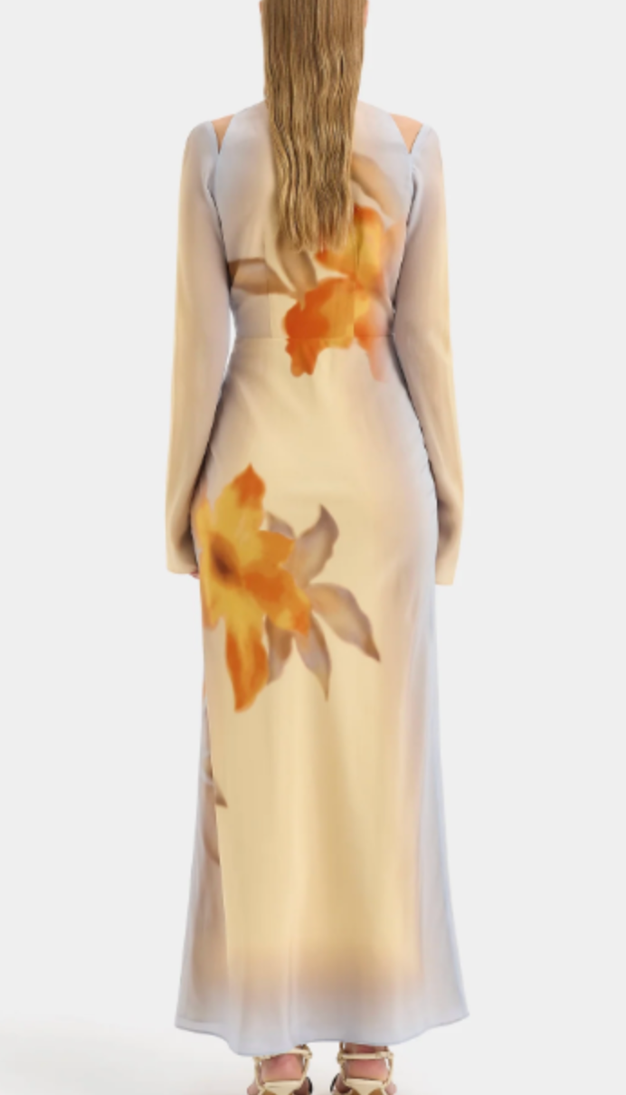 SIR. Metallic Silk Sorrento Maxi Dress