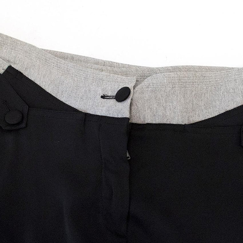 Robert Rodriguez Black Silk Blend Trousers with Grey Waist