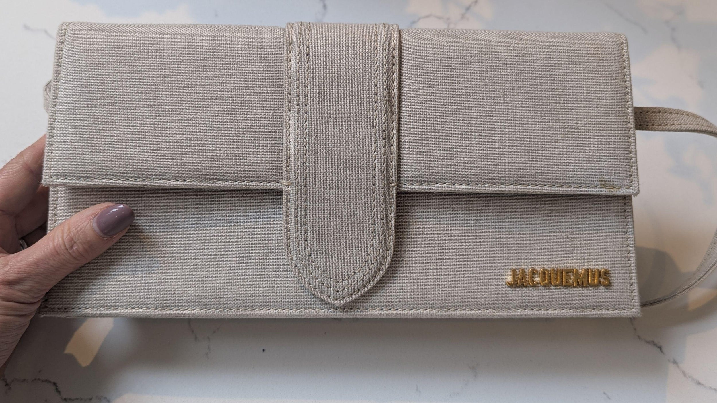 Beige Le Bambino Long Shoulder Bag