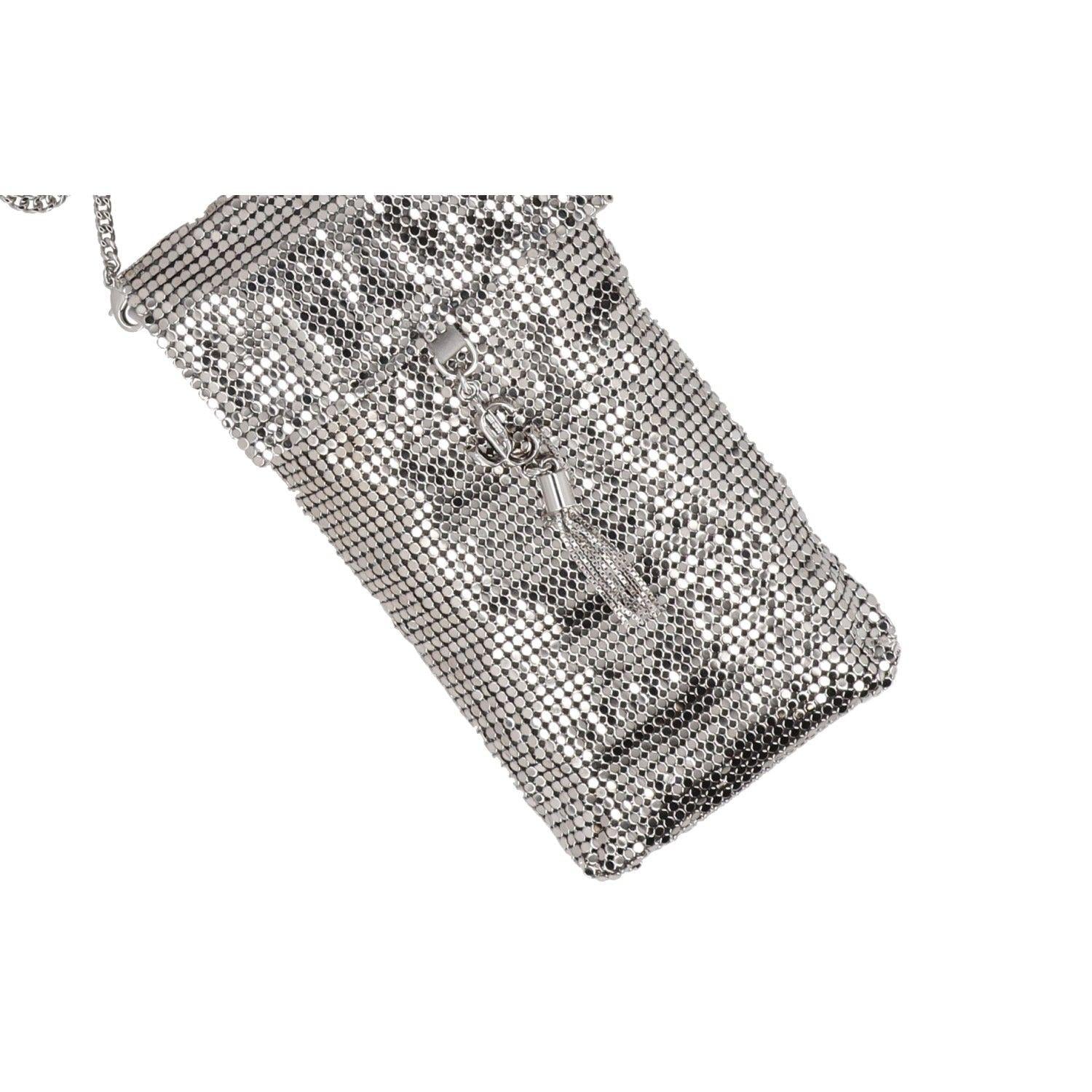 Jimmy Choo Metallic-Effect Mesh Soft Phone Holder 10x17 cms