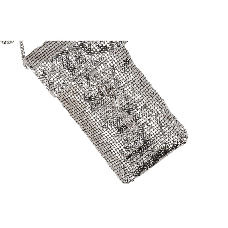 Jimmy Choo Metallic-Effect Mesh Soft Phone Holder 10x17 cms