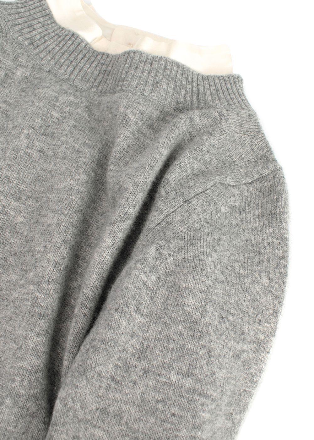 Sacai Grey Wool Dress with Ivory Back Panel