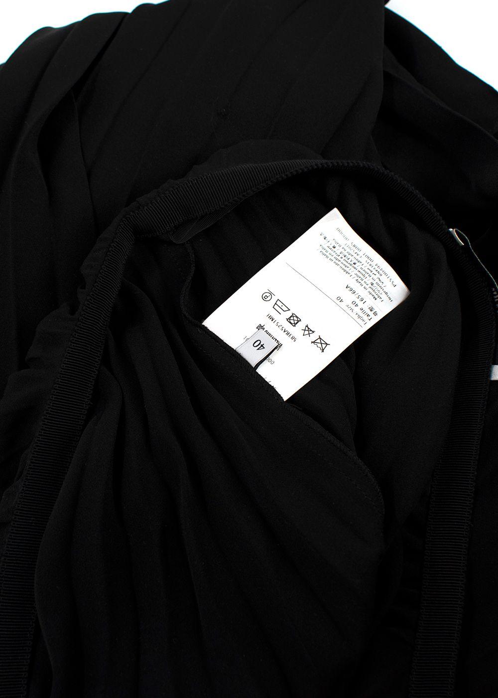 Valentino Black Pleated Satin Skirt
