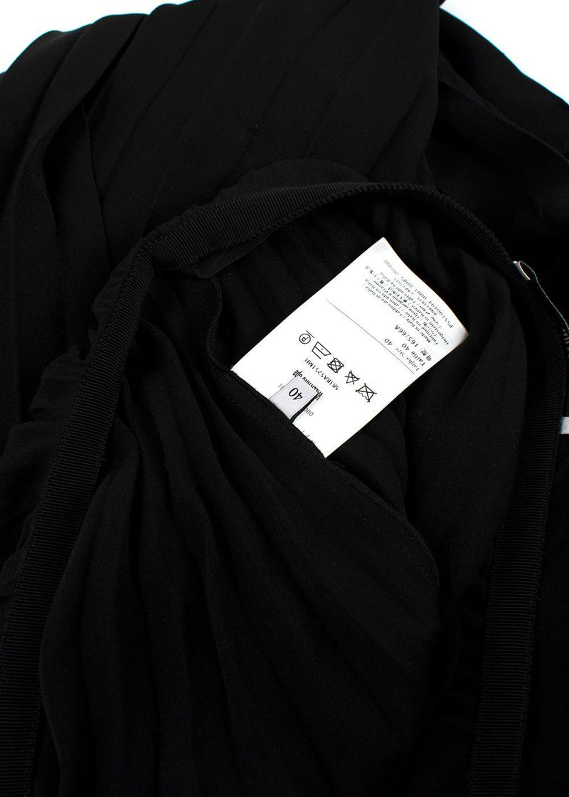 Valentino Black Pleated Satin Skirt