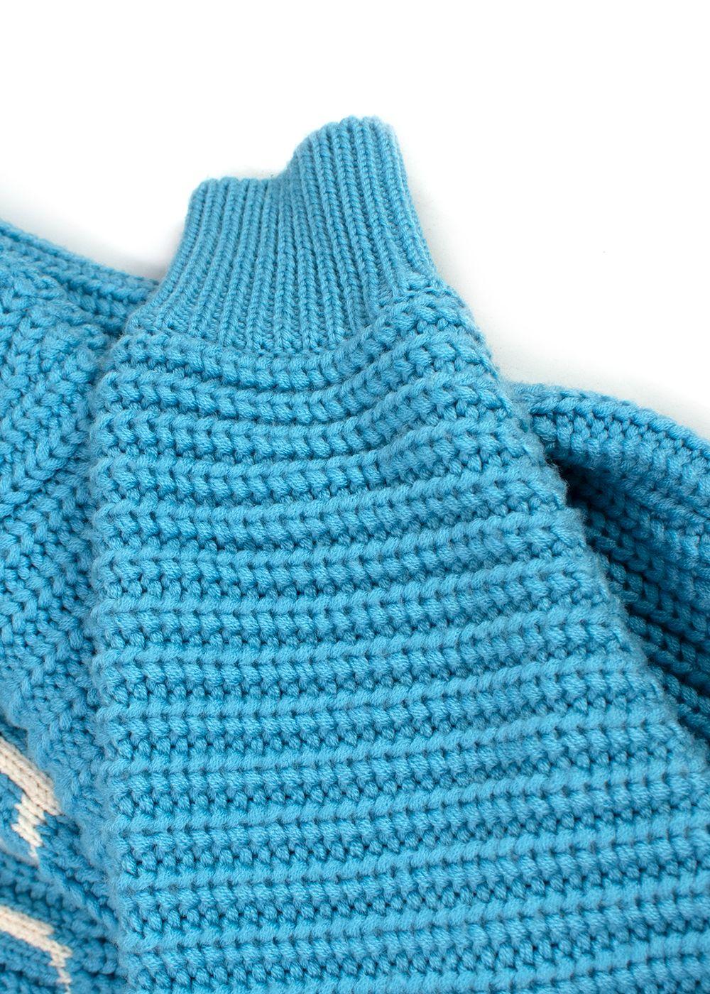Emilio Pucci Blue Logo Merino Wool Jumper