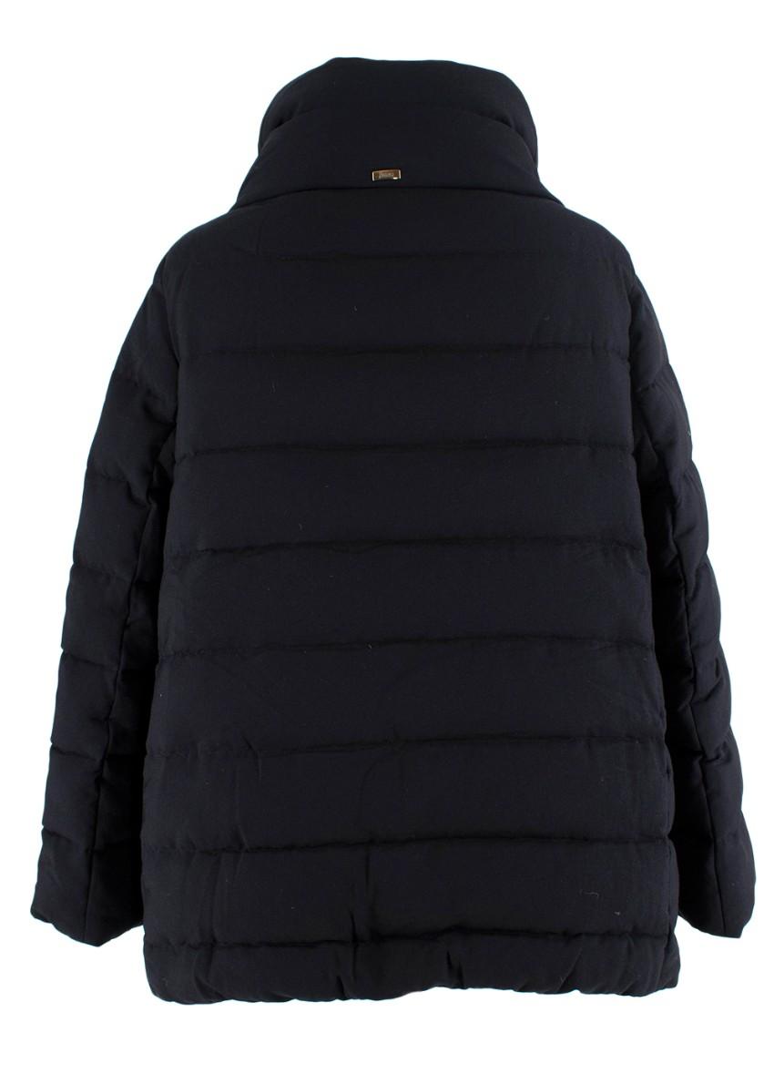 Herno Black Twill Padded Quilted Jacket