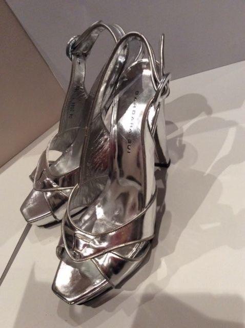 Barbara Bui silver metallic heels