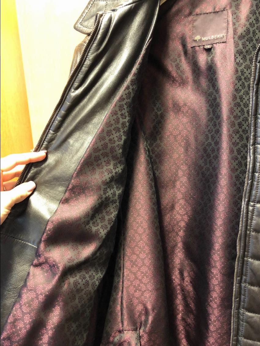 Mulberry Chocolate Brown quilted leather jacket