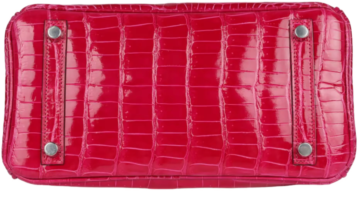 Hermes Birkin 25 Crocodile Porosus Lisse Rose Mexico Palladium Hardware