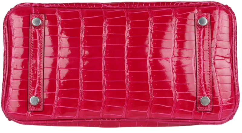 Hermes Birkin 25 Crocodile Porosus Lisse Rose Mexico Palladium Hardware