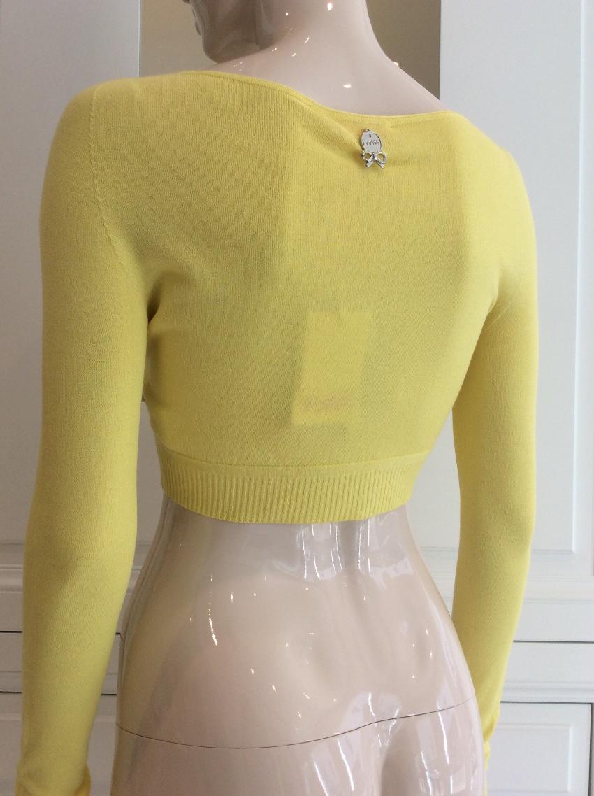Blumarine Sunshine Yellow Soft Stretch Cropped Cardigan