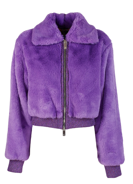 M Missoni Purple Faux Fur Jacket