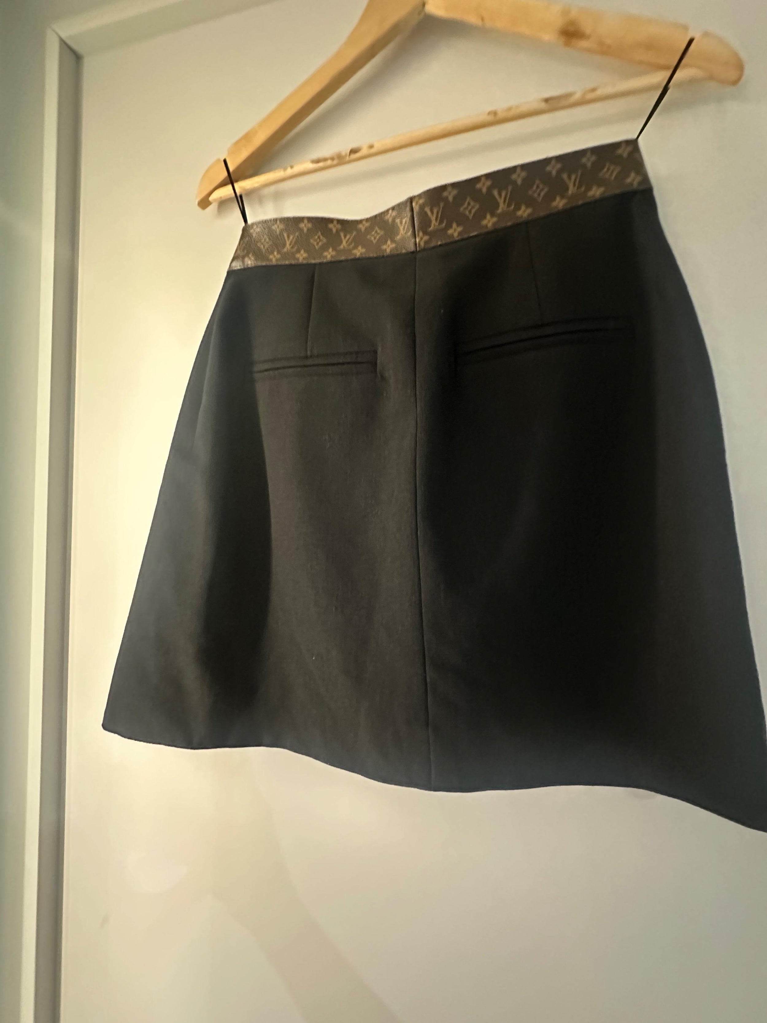 Louis Vuitton Black Monogram Mini Skirt
