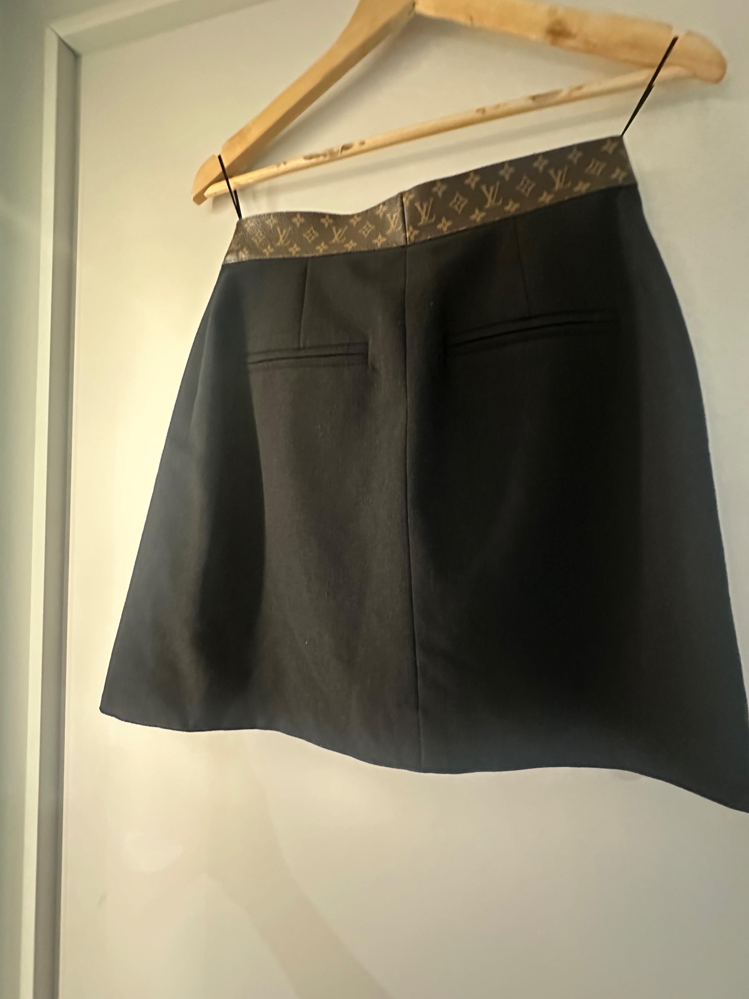 Louis Vuitton Black Monogram Mini Skirt