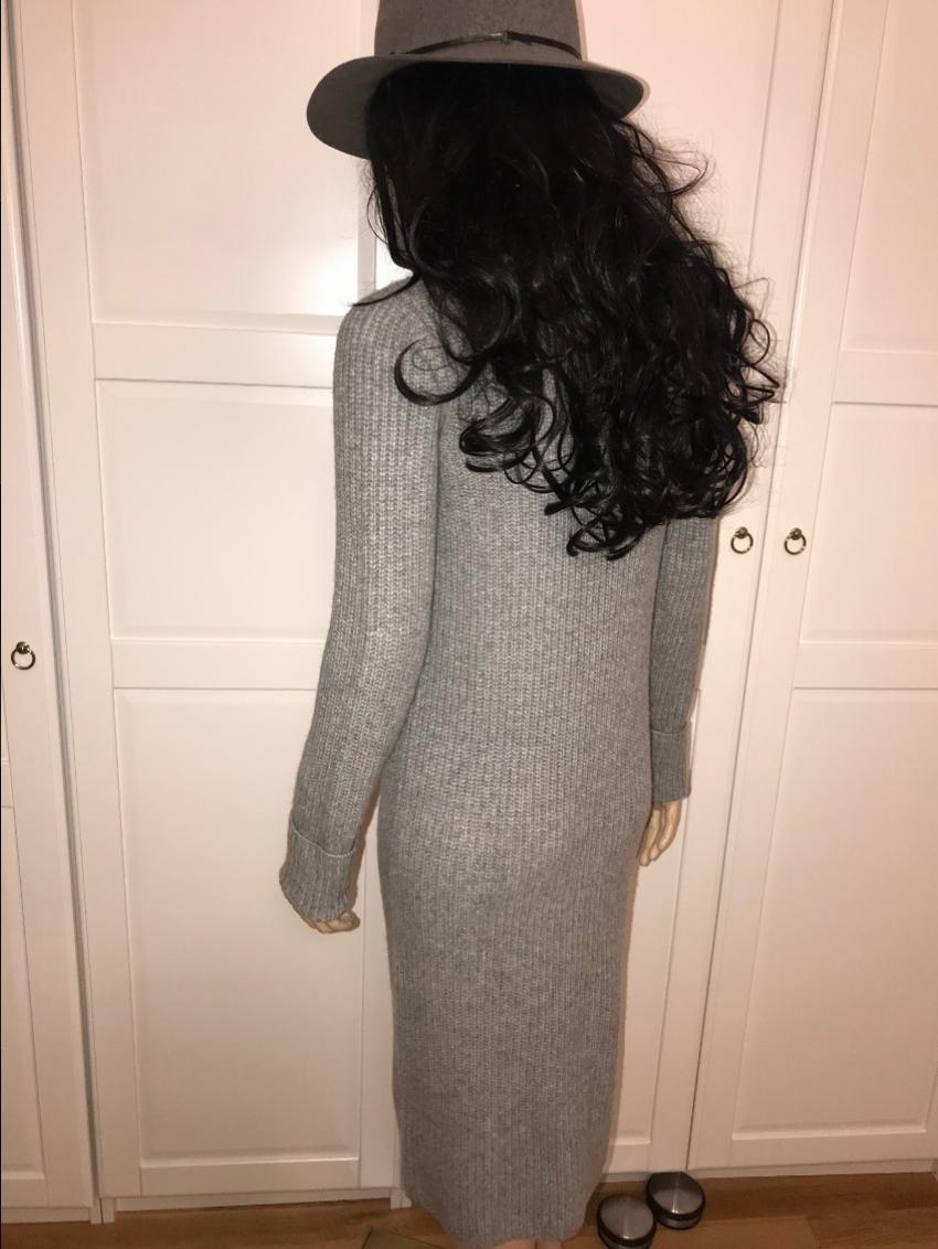 Loro Piana Baby Cashmere Grey Knit Roll Neck Dress