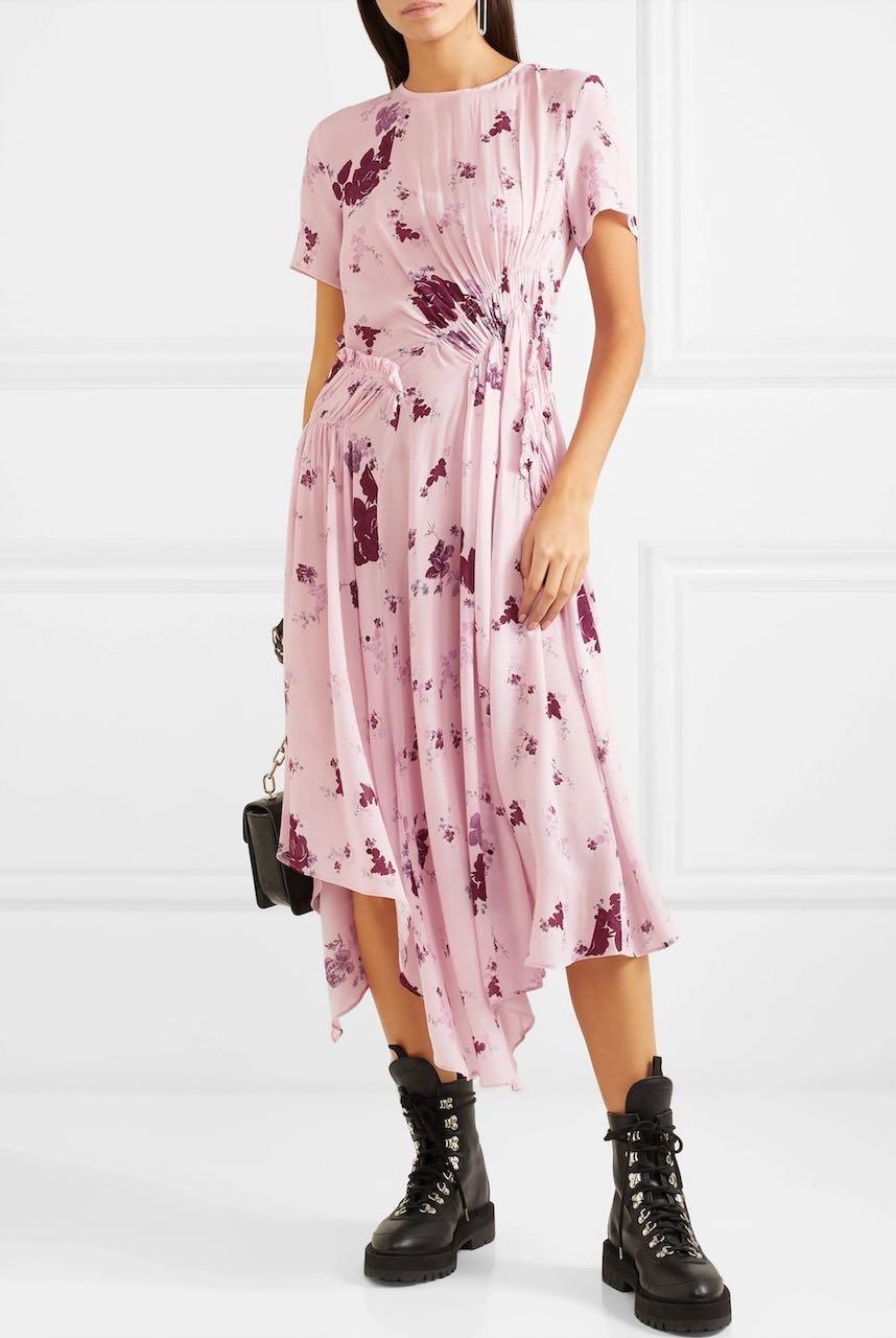 Line pink floral asymmetric Lois dress