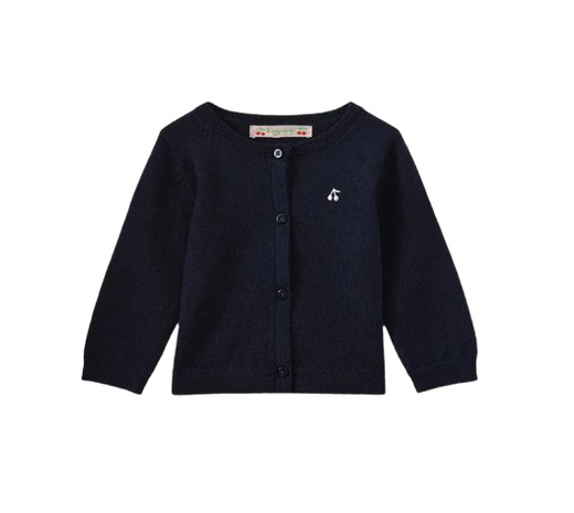 Bonpoint Kids Navy Wool Cardigan