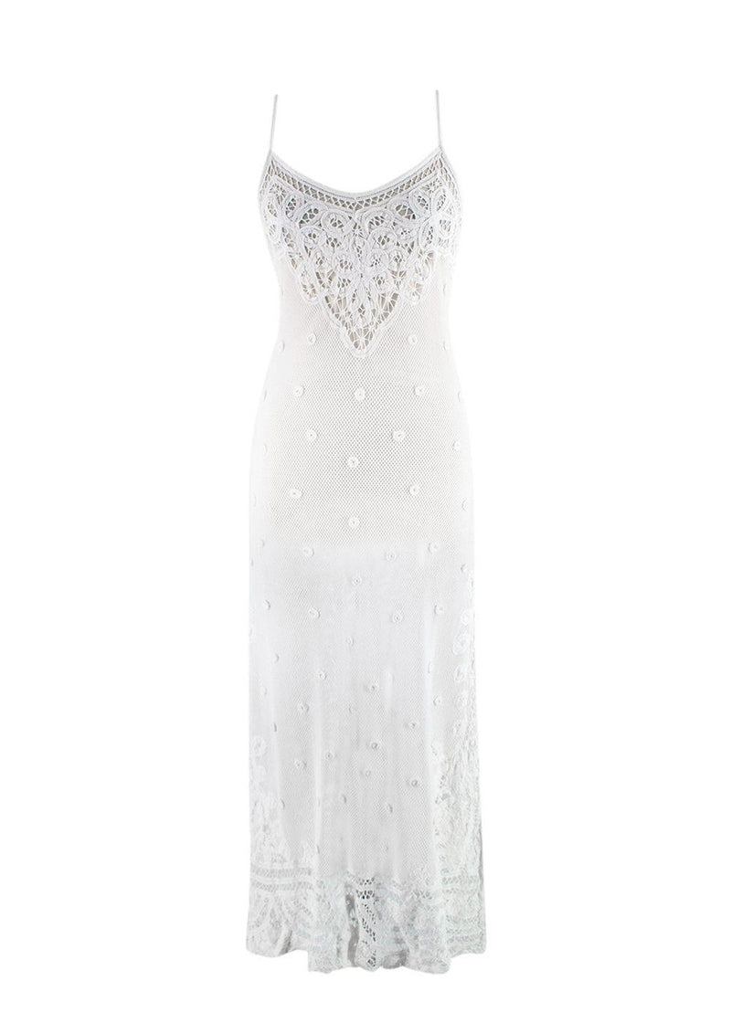 LoveShackFancy White Crochet Maxi Dress