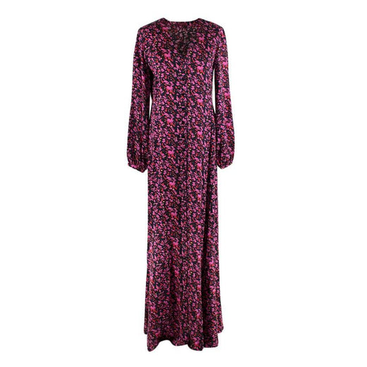 WtR Black Satin Ditzy Floral Maxi Dress