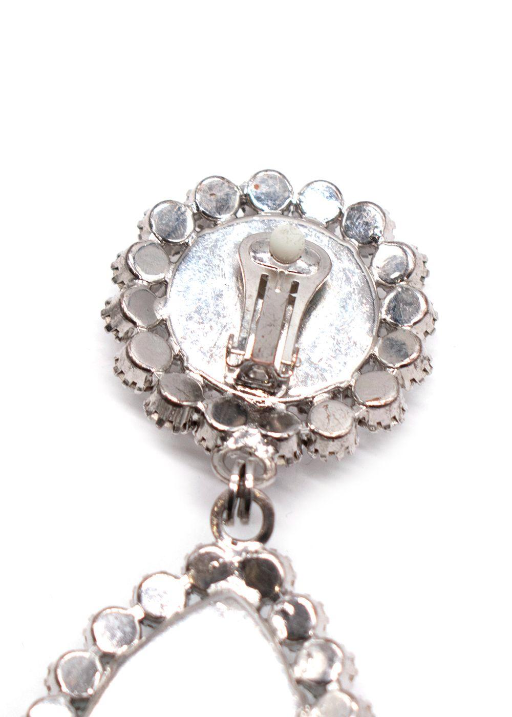 Alessandra Rich Embellished Drop Clip On Earrings