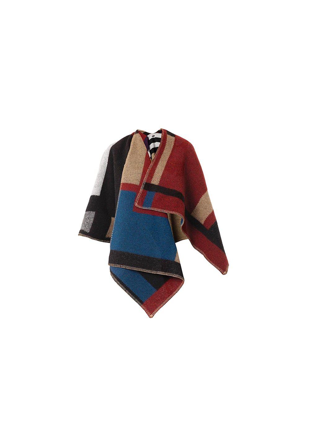 Wool & Cashmere Colourblock Prorsum Poncho