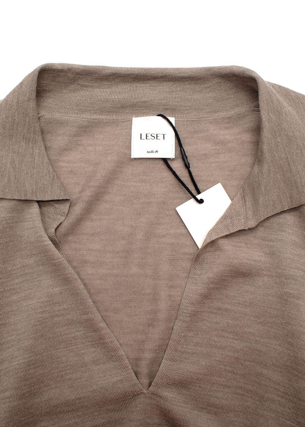 Leset Sand Brown James V Neck Polo Shirt