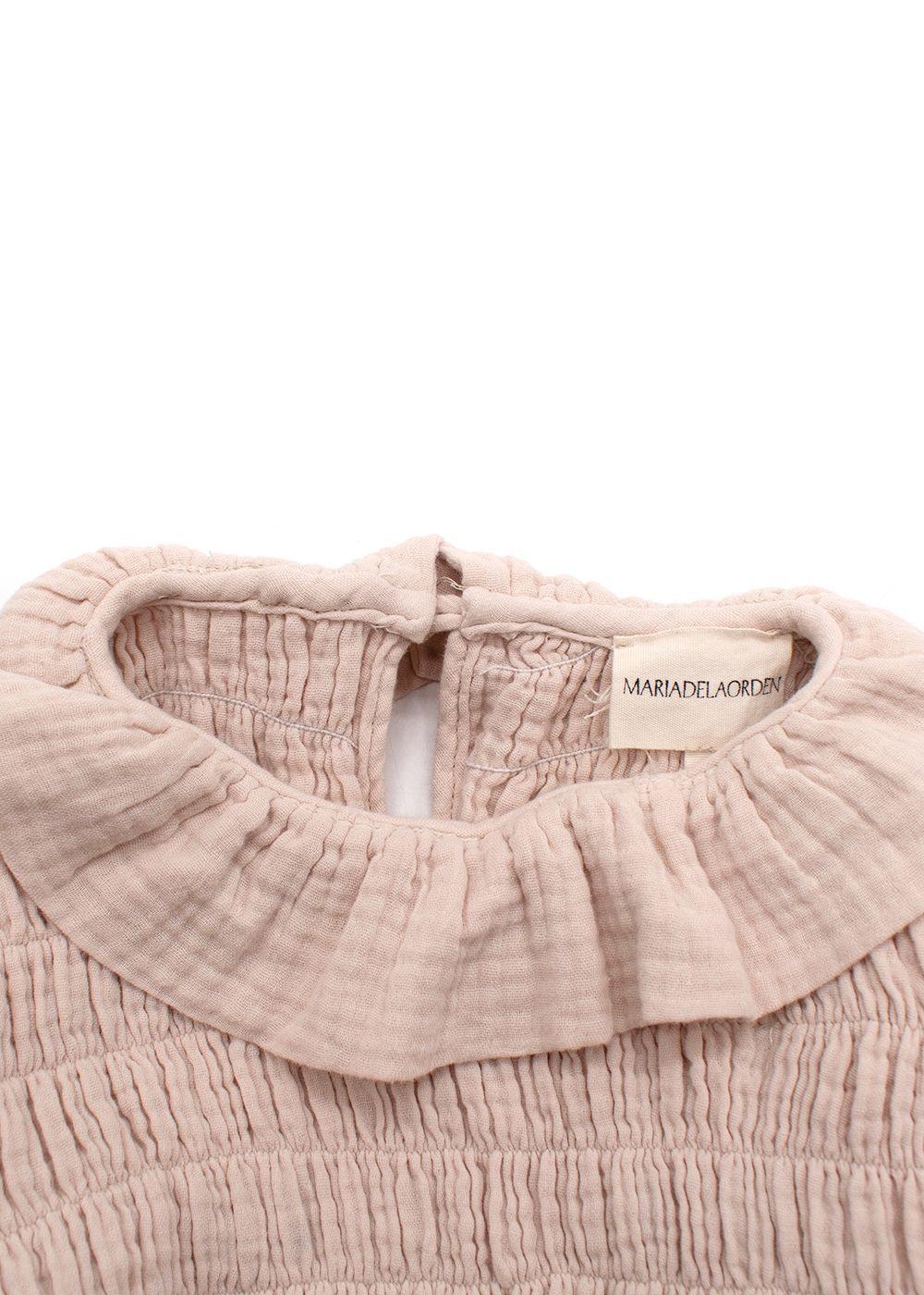Maria De La Orden Beige Aleria Collared Dress