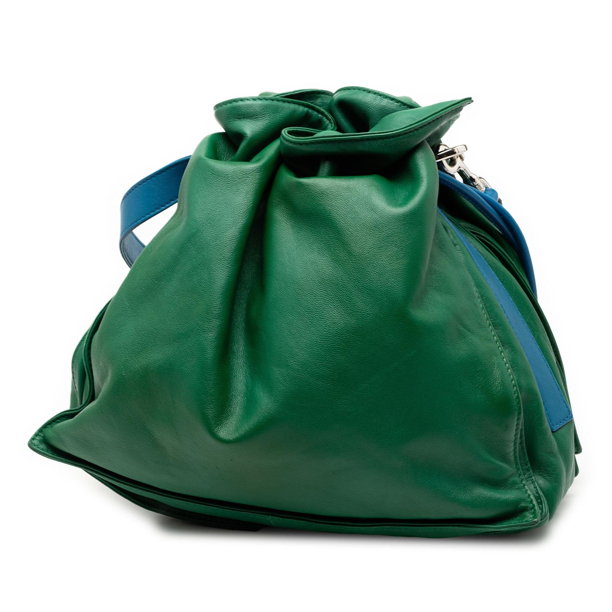 Loewe Green/Blue Bicolor Nappa Flamenco Tassel 30 Crossbody
