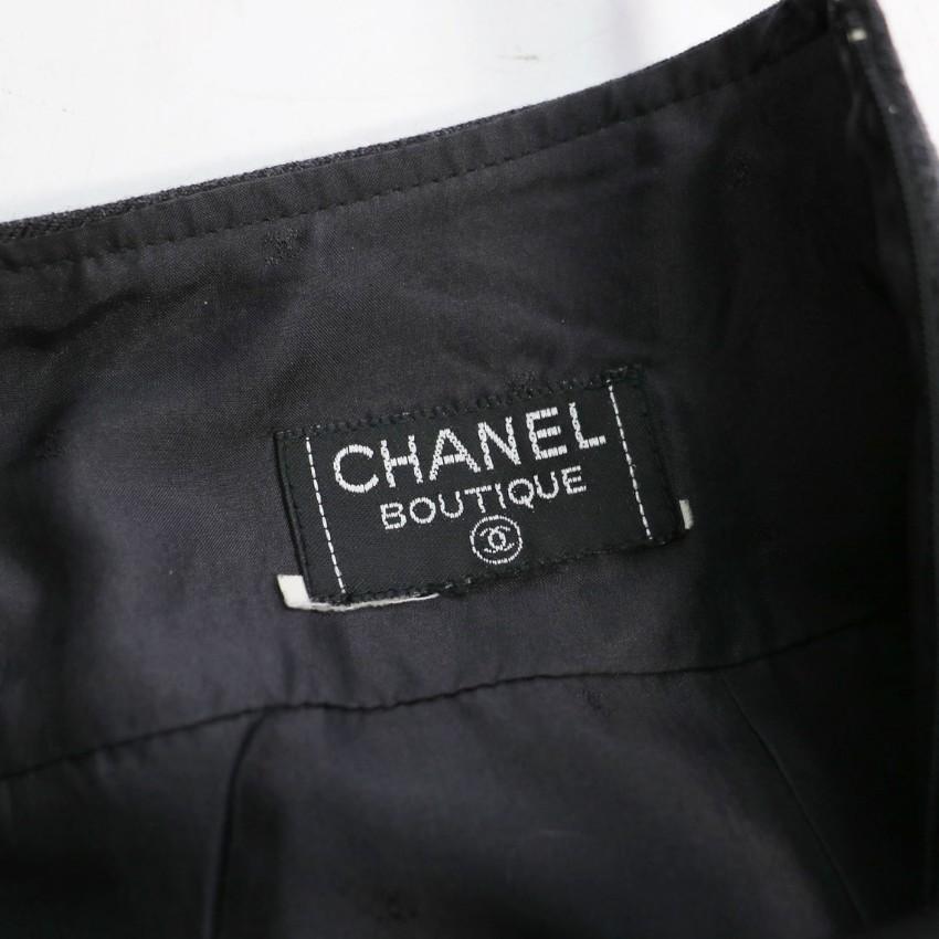 Chanel Boutique Grey Wool Skirt