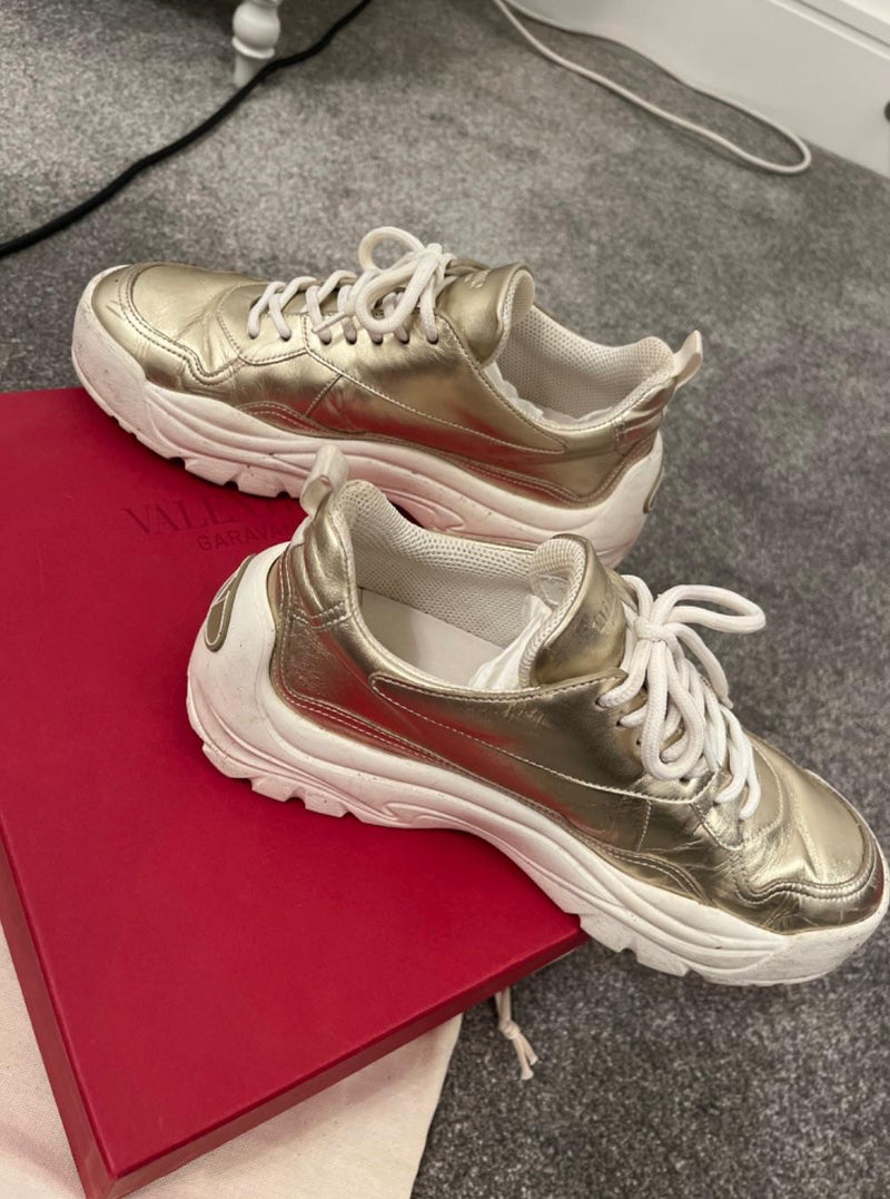 Valentino Gold Gumboy Trainers