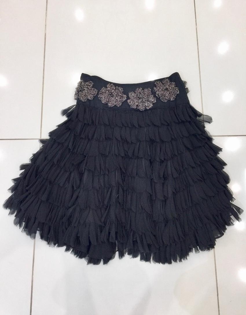 Eric Way Couture Silk Feathers Skirt