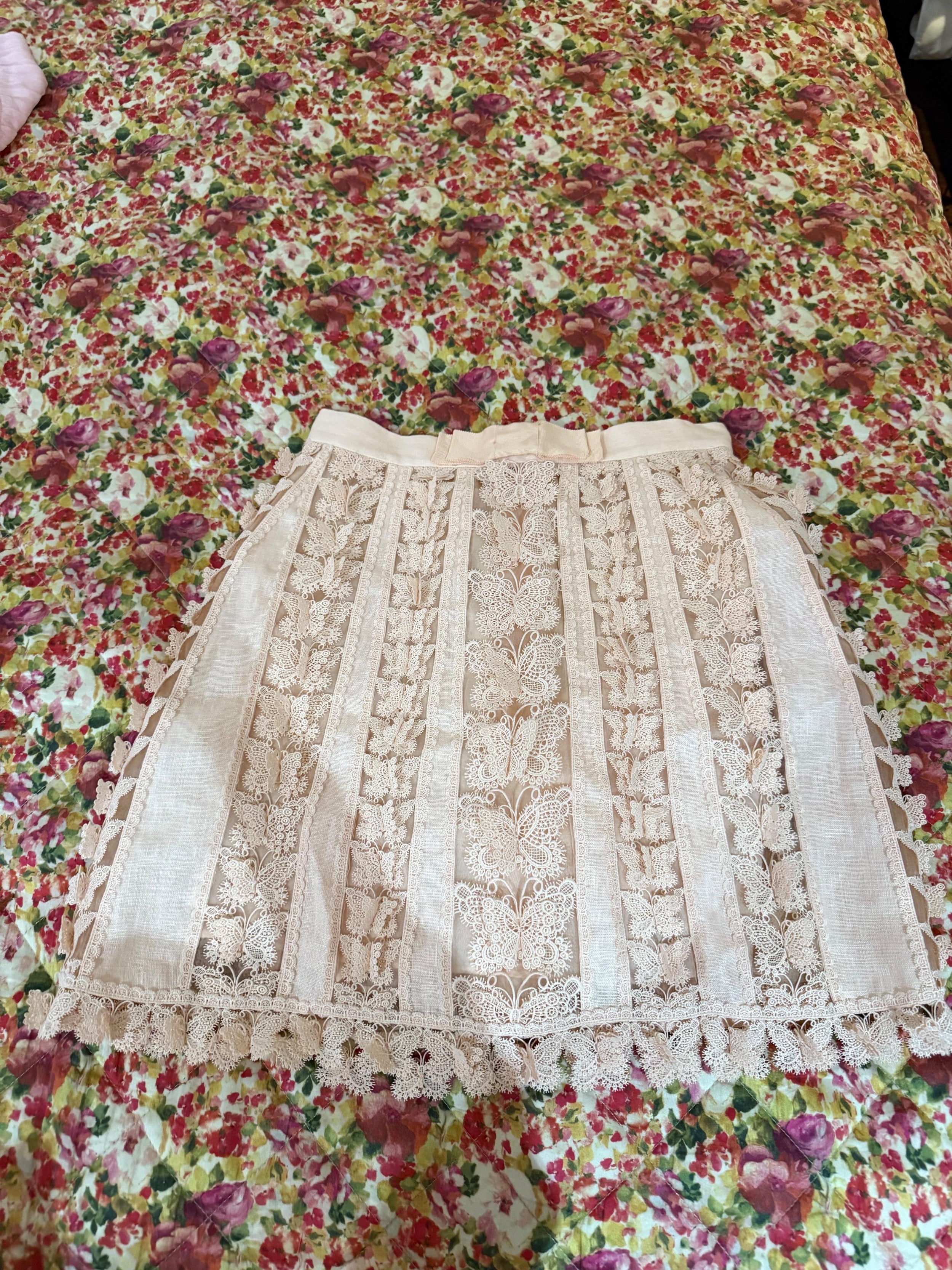 Butterfly Linen Mini Skirt