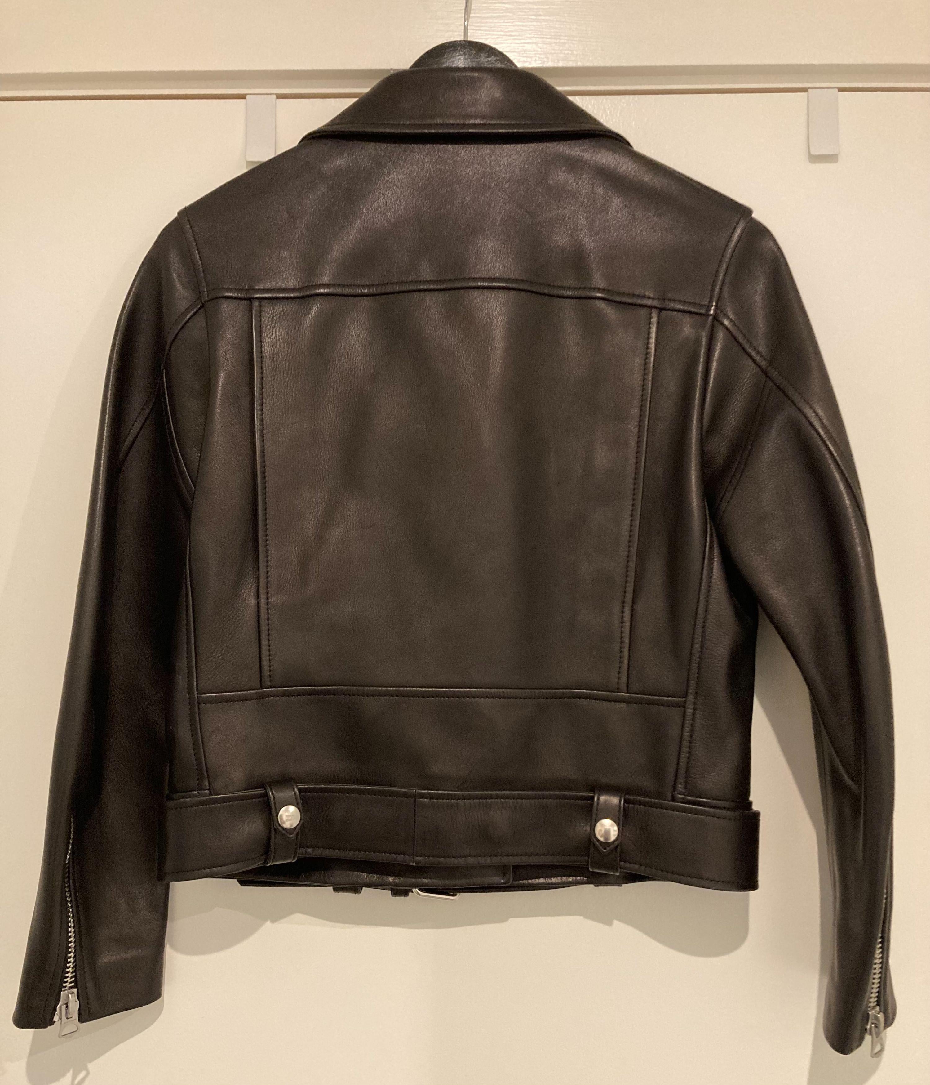 Mock leather biker jacket