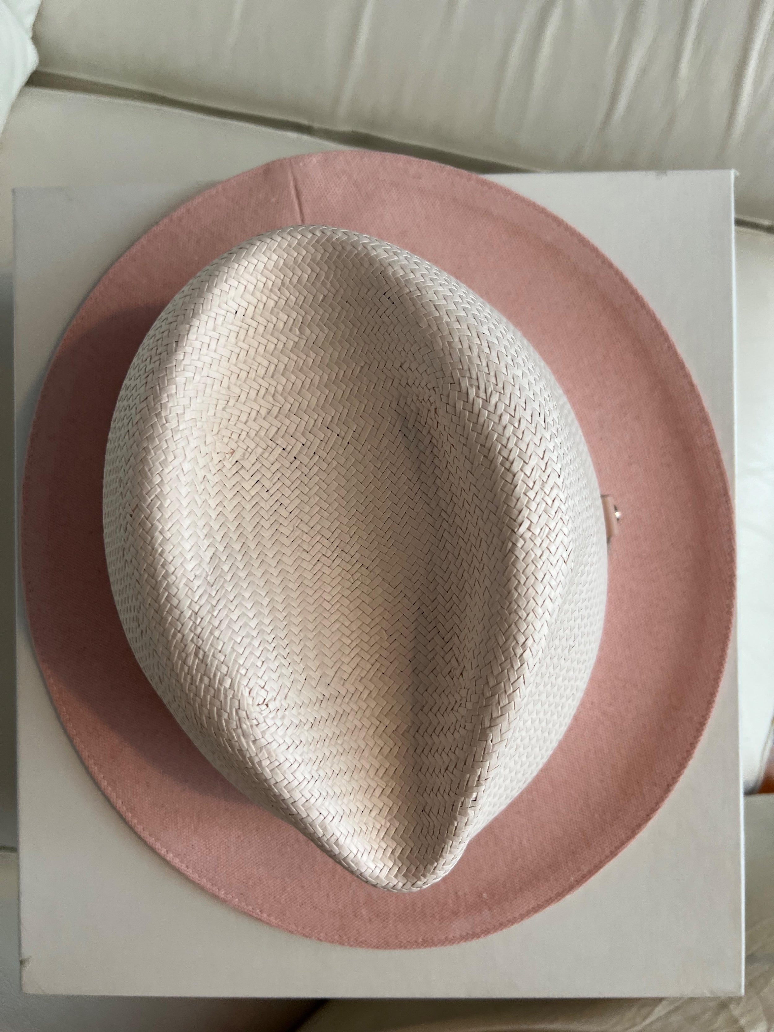 Raffia & pink cotton Playa straw hat