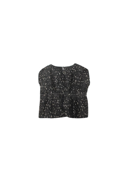 Black & white silk-blend top
